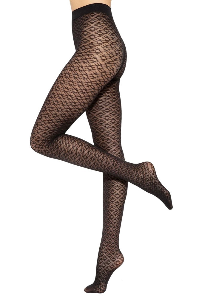 Black lace motif tights Gatta Arabesca 01