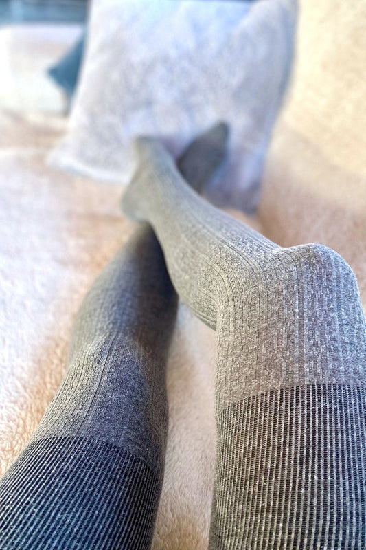 Over the knee socks cotton grey