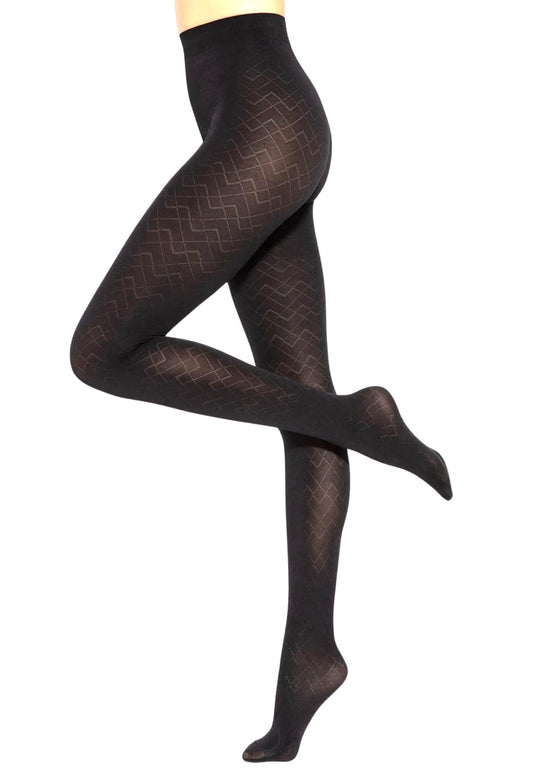 Black Patterned Tights Gatta Loretta 145 SS 2024 Tights  Pattern