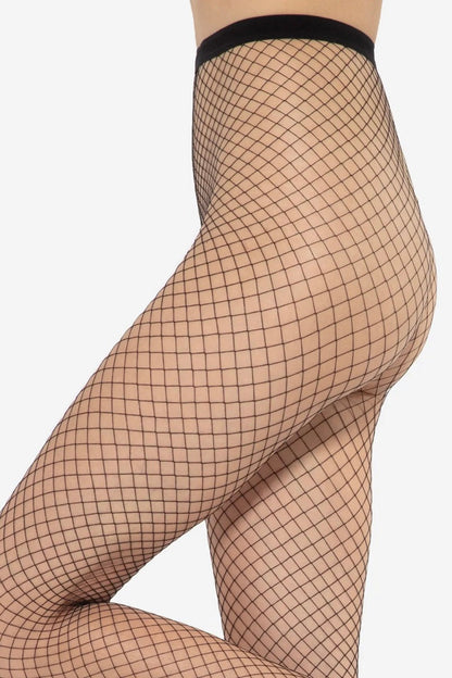 Seamless Fishnet Tights Gatta Brigitte - Large Mesh - Black