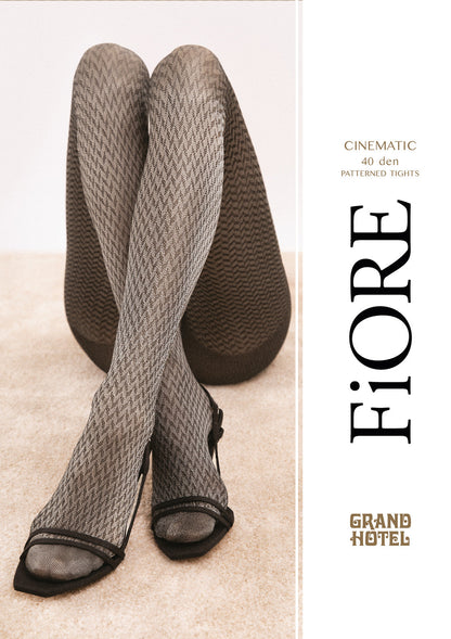 Cinematic Geometric Patterned Tights - Fiore 30 DEN