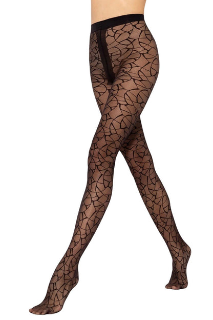 Geometric patterned tights 2024 fashion trend