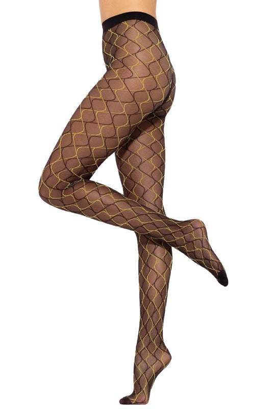 Patterned Tights Gatta Mosaica 03 Black | Collection 2024