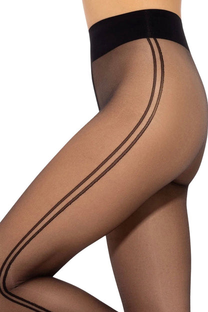 Tights with two stripes on the side