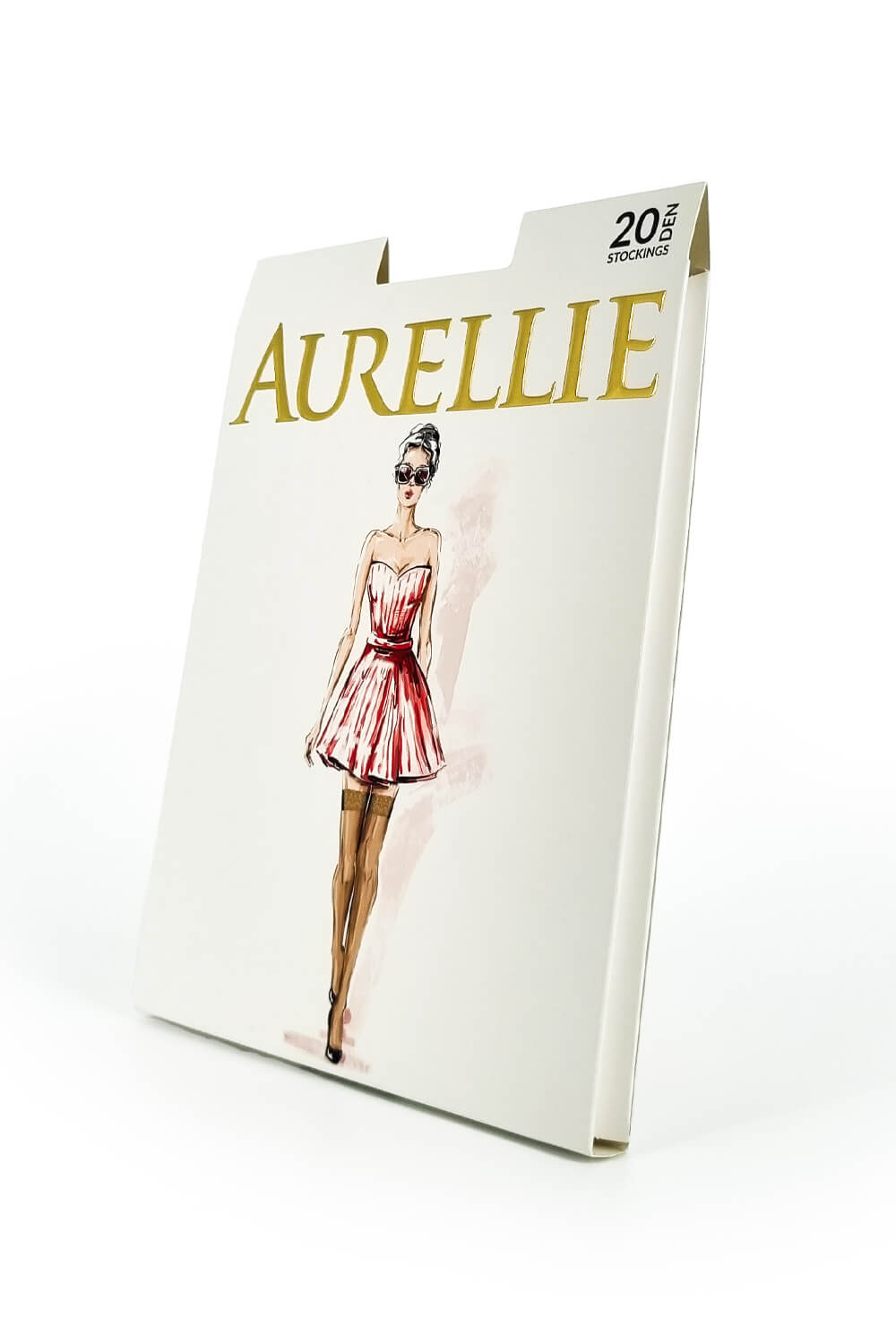 Aurellie Plus Size Sheer Hold-Up Stockings 20 DEN White