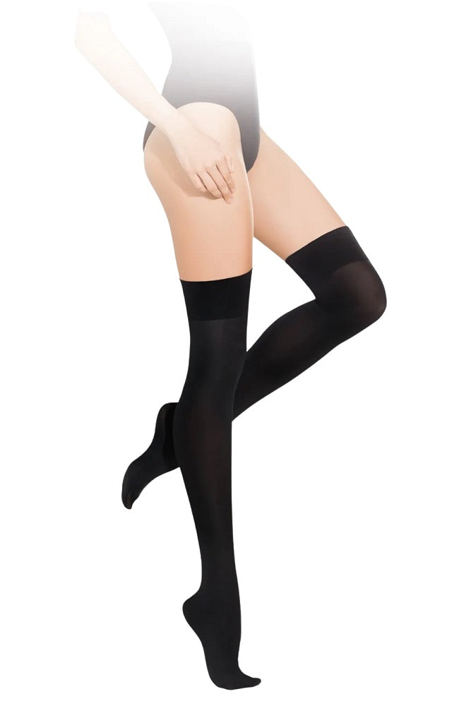 Black Microfiber 100 DEN Over-the-Knee Socks