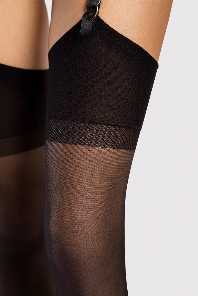 Black stockings close-up photo