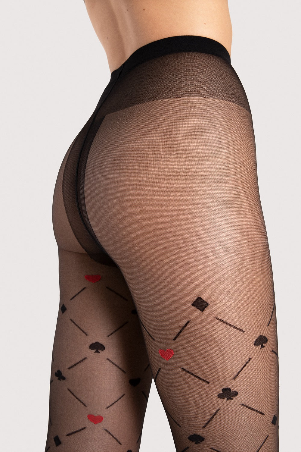 Tights with Poker Pattern Close detail