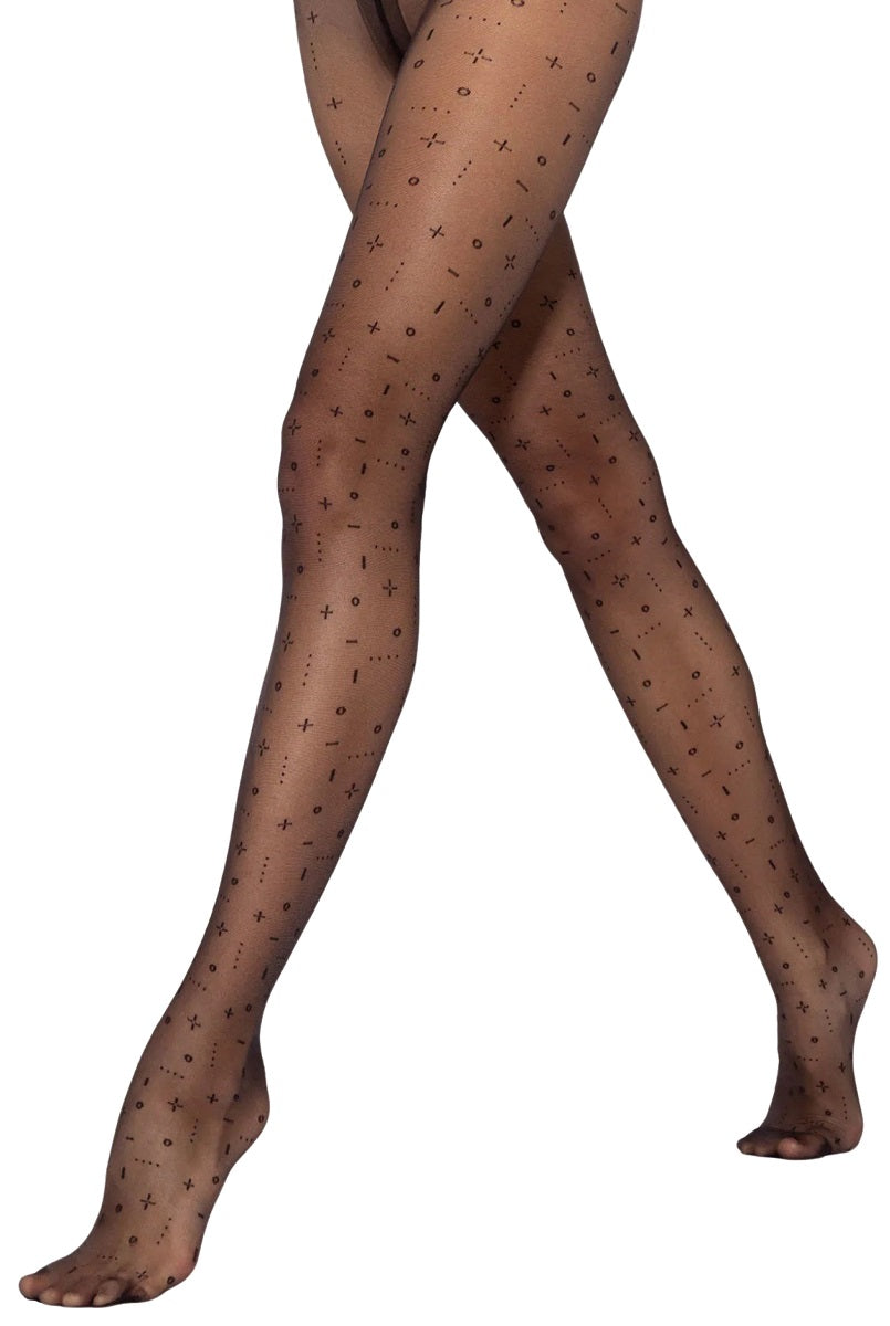Tights black with small pattern 2024 trend