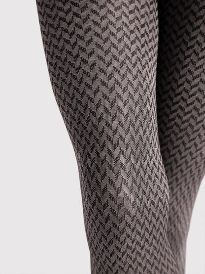 Cinematic Geometric Patterned Tights - Fiore 30 DEN