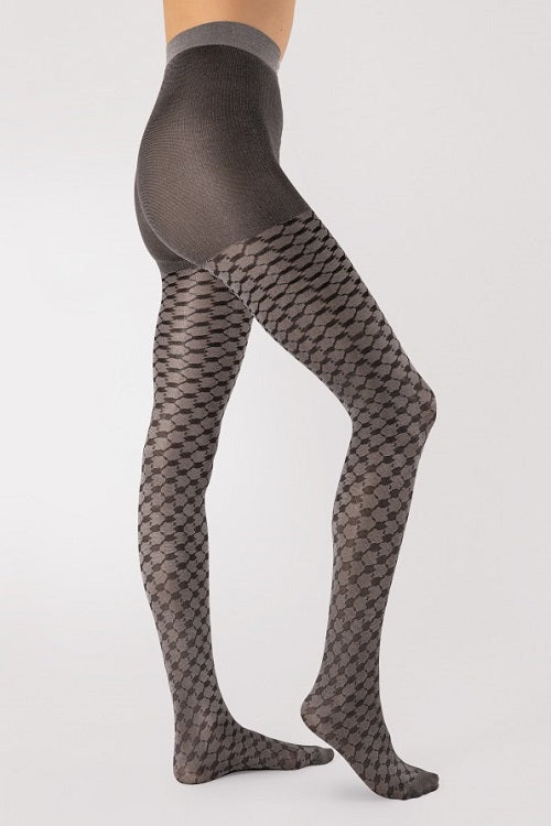these tights feature a bold, graduated houndstooth design